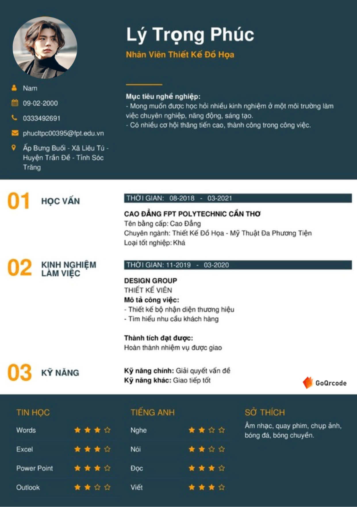 Mẫu CV sáng tạo phù hợp cho ứng viên ngành marketing hoặc thiết kế