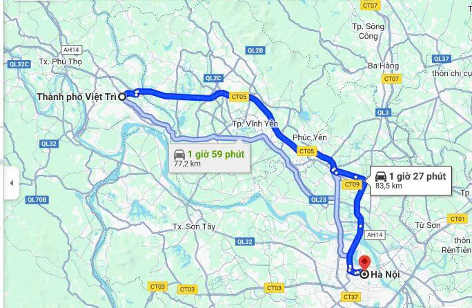 Bản đồ các tuyến xe ghép mở rộng tại miền Bắc.
